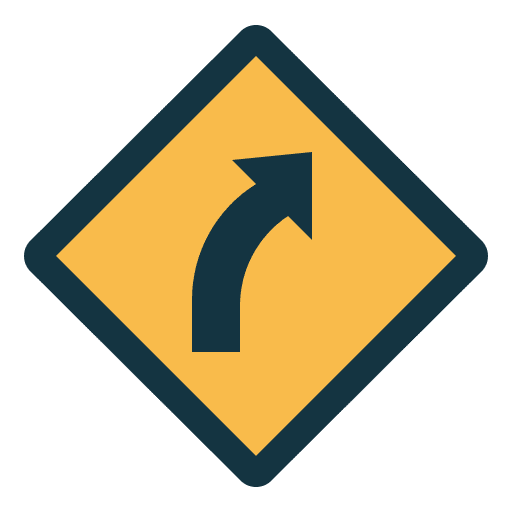 Right turn road sign traffic sign signaling icon Right turn road sign traffic sign signaling icon