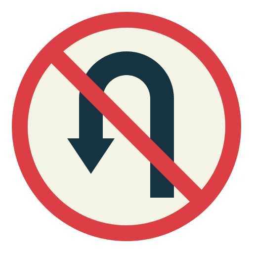 U turn traffic sign no signaling icon U turn traffic sign no signaling icon