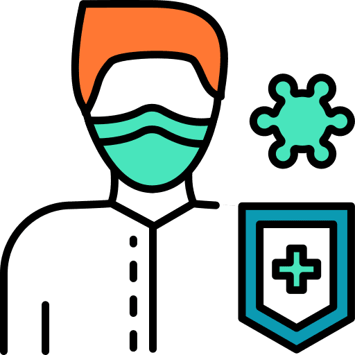Protection man coronavirus healthcare and medical icon