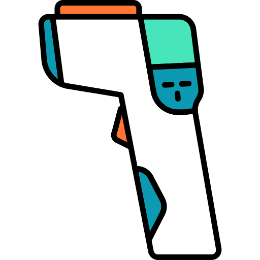 Thermometer gun healthcare and medical thermometer icon