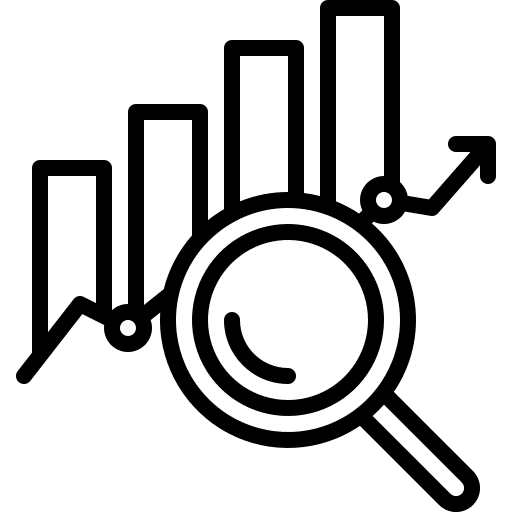 Analytic data analytics business search icon
