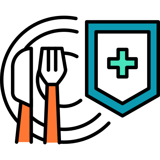Food shield food and restaurant food icon Food shield food and restaurant food icon