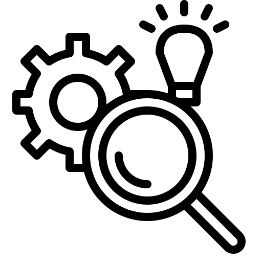 Research and development idea solution business icon