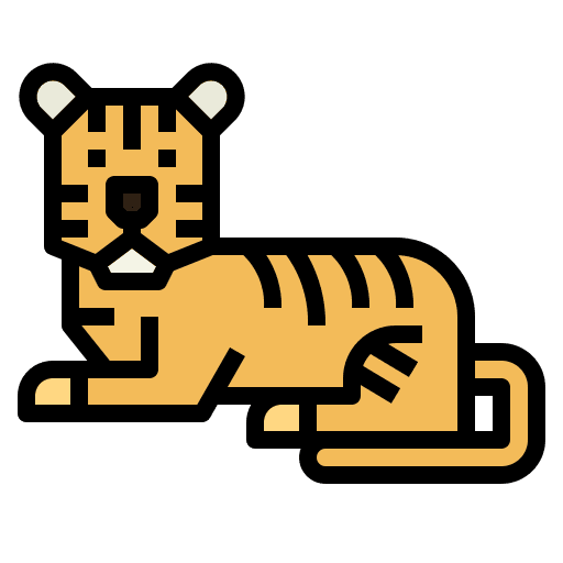 Tiger zoology wildlife mammal icon Tiger zoology wildlife mammal icon