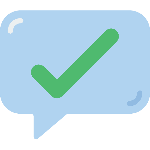 Check sign approval approved conversation icon