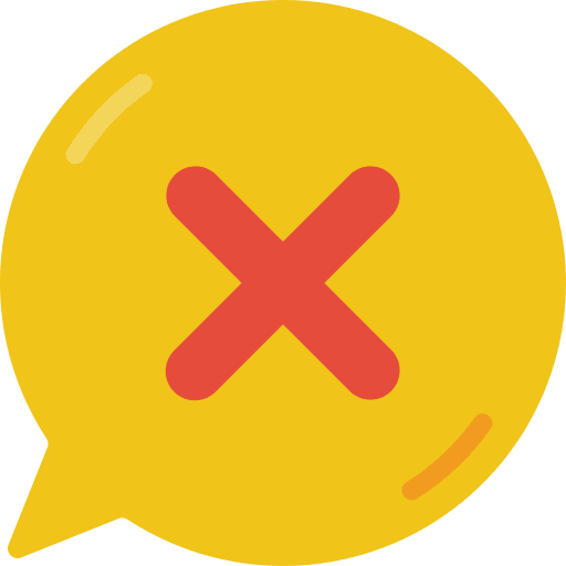 Cross mark chat speech bubble conversation icon Cross mark chat speech bubble conversation icon