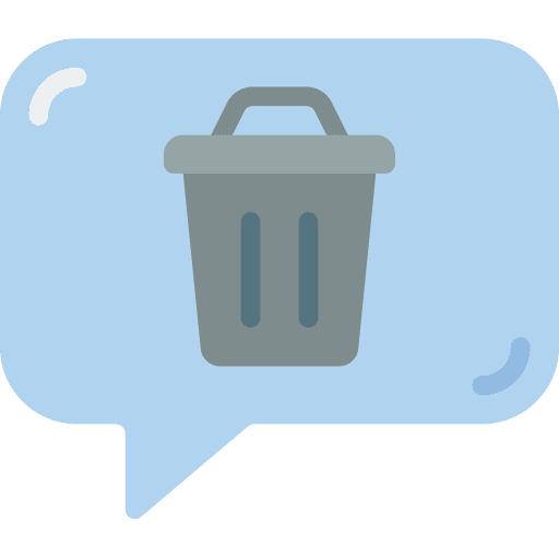 Delete message chat delete message speech bubble icon