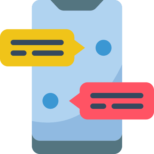 Smartphone message speech bubble communication icon Smartphone message speech bubble communication icon