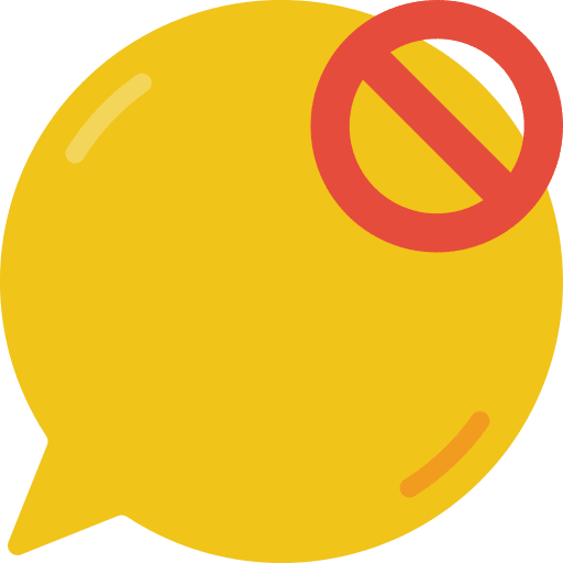 Blocked conversation chat box message icon Blocked conversation chat box message icon