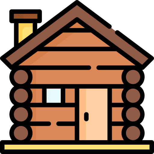 Cabin architecture and city shelter hut icon