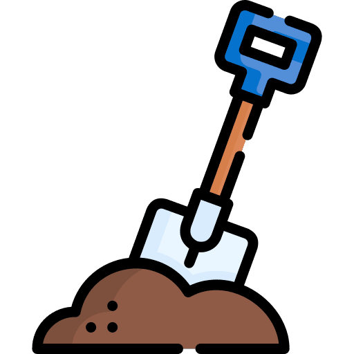Shovel soil equipment farming and gardening icon Shovel soil equipment farming and gardening icon