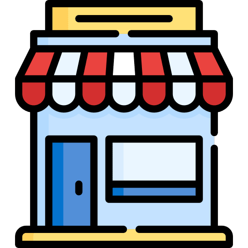 Store commerce and shopping store supermarket icon