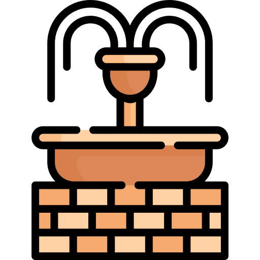 Fountain building park architecture and city icon Fountain building park architecture and city icon