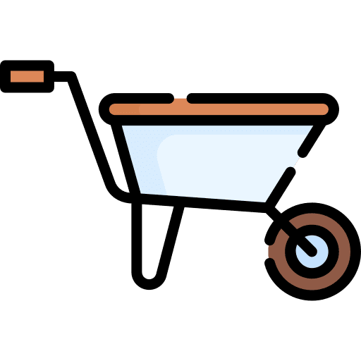 Wheelbarrow sand farming and gardening cart icon Wheelbarrow sand farming and gardening cart icon