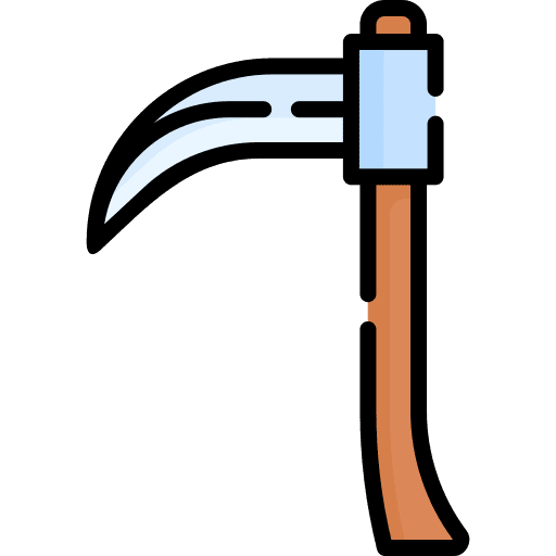 Sickle farming and gardening harvest tools and utensils icon Sickle farming and gardening harvest tools and utensils icon