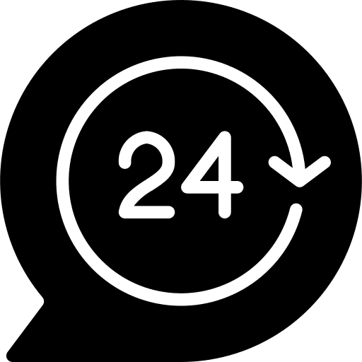 24 hours chat time and date time icon
