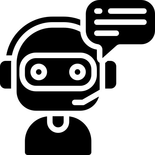 Chatbot live robot speech bubble icon
