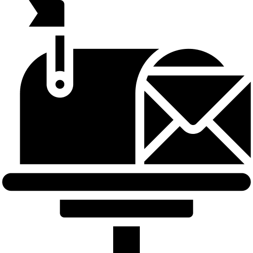 Letterbox communications mail send icon