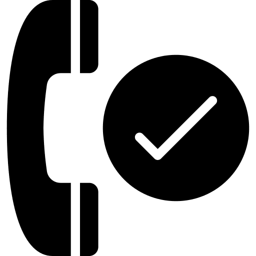 Phone confirm tick mobile icon
