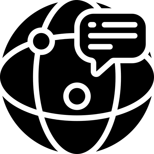 Online communication message global icon