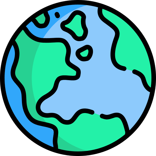 Earth world map terra planet earth icon