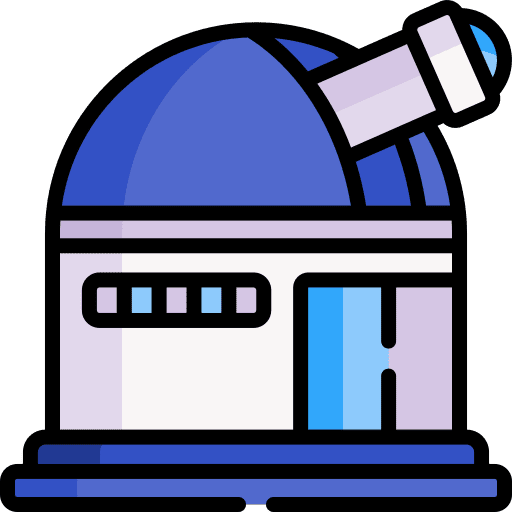 Observatory building antenna education icon Observatory building antenna education icon