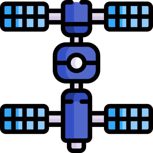 Space station connection satellite signal space icon