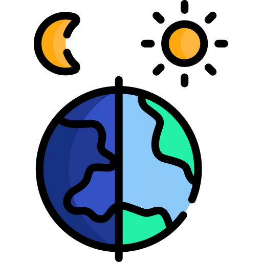 Day and night sun planet world icon Day and night sun planet world icon