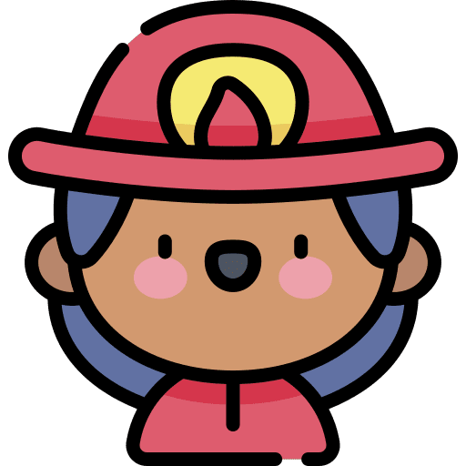 Firefighter afro girl child icon Firefighter afro girl child icon