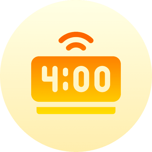 Digital clock time and date desk clock time icon