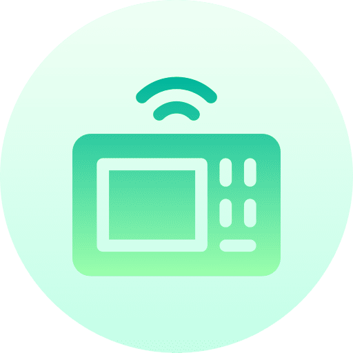 Microwave cooking wireless smarthome icon Microwave cooking wireless smarthome icon