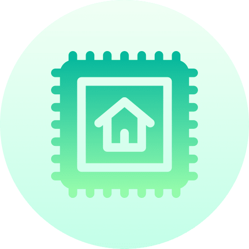 Chip processor house smart house icon Chip processor house smart house icon