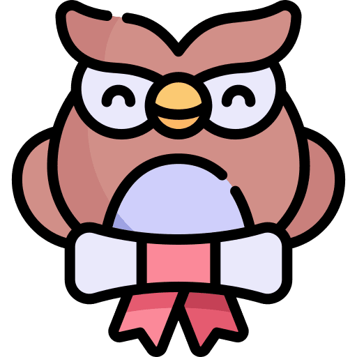 Owl animals diploma certificate icon