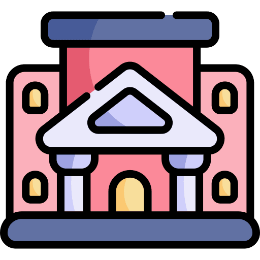 College school learning building icon College school learning building icon