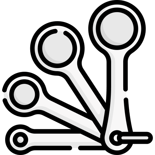 Measuring spoons measure food and restaurant cooking icon
