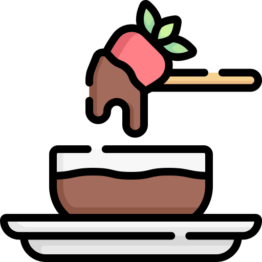 Fondue chocolate food and restaurant fondue icon