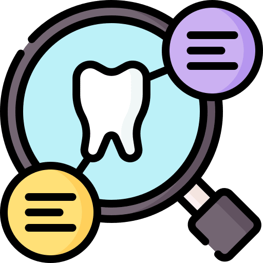 Analysis teeth dental care loupe icon
