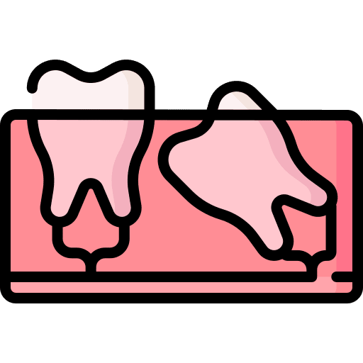 Wisdom tooth pain growing healthcare and medical icon Wisdom tooth pain growing healthcare and medical icon