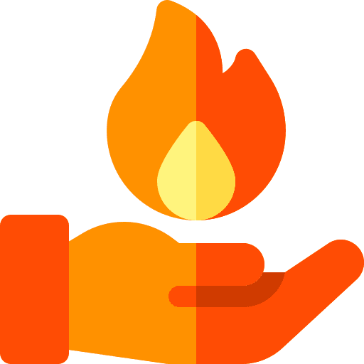 Fire control cultures hand icon