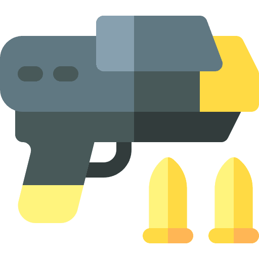 Gun ammunition shoot bullets icon Gun ammunition shoot bullets icon