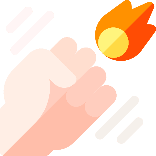 Speed punch fly flame icon