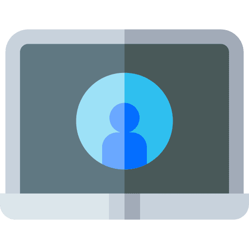 Laptop user online learning e learning icon Laptop user online learning e learning icon