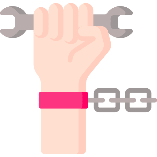 Forced labour no broken justice icon Forced labour no broken justice icon