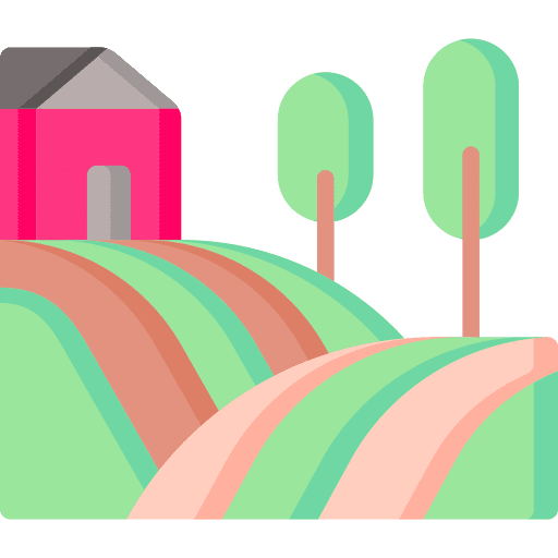 Farm architecture and city farming ecology icon Farm architecture and city farming ecology icon