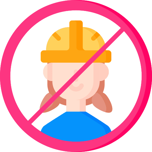 No child labor no kids work professions and jobs icon No child labor no kids work professions and jobs icon