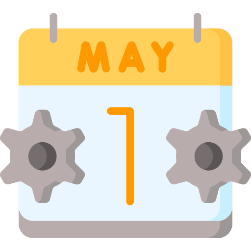 Labor day time and date event gear icon Labor day time and date event gear icon
