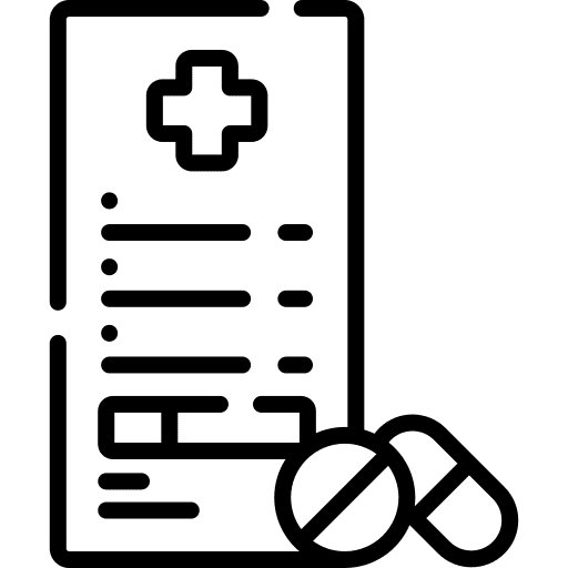 Recipe medical pills pharmacy icon