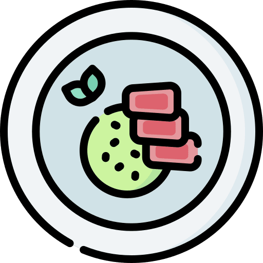 Meat roast dish food and restaurant icon