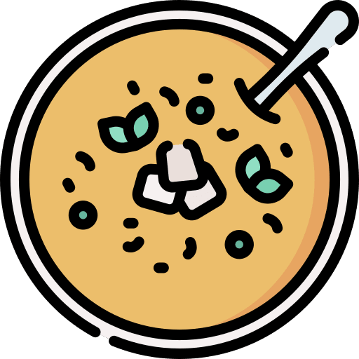 Soup bowl kitchenware hot dish icon