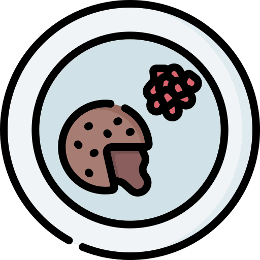 Lava cake sweet food and restaurant gastronomy icon Lava cake sweet food and restaurant gastronomy icon